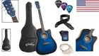 41-inch Beginner Cutaway Acoustic Guitar Kit In Blue - Complete Starter Package