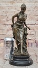 Decorative Bronze Lady Statue Moreau Art Nouveau Girl Figurine Home Accent