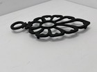Vintage Black Cast Iron Footed Trivet   Clothing Iron Shaped