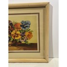 Vintage Multicolored Pansies Floral Framed Whimsy Nostalgic Grandma Art 