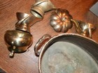 Vintage Brass Lot  Basket  Miscellaneous Lot Largest Piece Measures 10 