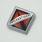 1x Grille International Usa Flag Emblem Truck Front Hood Badge Logo Chrome