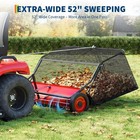 52  Tow Behind Lawn Sweeper 26 Cu ft Hopper  Adjustable Lever For Atv Tractors