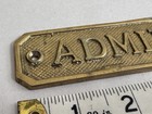 Vtg Solid Brass Admiral Door Sign Nautical Boat Cab Wall Decor 5    1    Inches