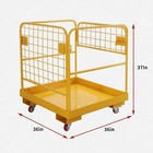 36 x36  Forklift Cage Work Platform Safety Cage  With 4 Wheels 1150lbs Capacity