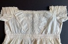 Antique 1890s-1900s Edwardian Cotton Lawn   Mixed Lace Little Girl Dress
