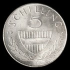 Austria 5 Schilling 1962 Brilliant Uncirculated     Silver     Free Shipping