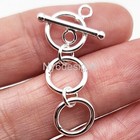 9mm Real Sterling Silver Toggle Clasp Set - Round Connector Clasp Findings