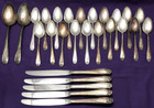 Daffodil Silverplated  20 Teaspoons-  2 Tbls -  5 Dinner Knives 1847 Rogers Bros