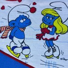 Vintage 1982 Smurfs Ice Skating Nightgown Blue Red Girls Jcpenney 80s Retro