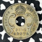 1919-h East Africa   Uganda 5 Cents Lot f0455 Scarce 