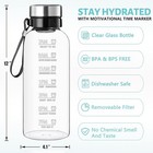 64 Oz Glass Water Bottle - Large Resuable Borosilicate Wide Mouth Glass Drinking