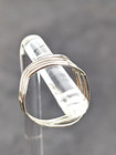 Vintage 925 Sterling Silver Wavy Wire Wrap Stacking Size 8 Ring Four Layer  f1