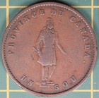 1852 Province Of Canada Half Penny Token Pc-3