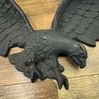 Vtg American Black Bald Eagle Cast Iron Art Wall Hanging Plaque 25 5    W Chain