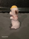 Vintage Japan Ceramic Dog Figurine     Upright Pose     Red Collar     3  Tall