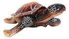 Nautical Ocean Brown Hues Giant Sea Turtle Swimming Decorative Figurine Tortoise