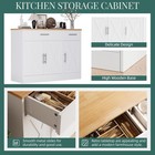 Modern Farmhouse Sideboard Buffet Cabinet With Storage With 3 Doors 42  Barn    