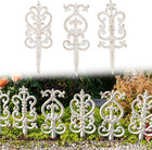 Vintage Cast Iron Garden Stakes - 3pcs Ornate Metal Plant Stakes For Yard Art  P
