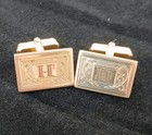 Vintage Anson Signed 12k Gold Filled Cufflinks  h  Engraved Pat Pend Mcm Tbar