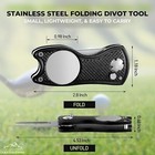 Folding Golf Divot Tool Multifunctional W  Quick Release  Magnetic Ball Marker