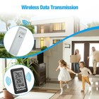 Digital Thermometer Clock Temperature Indoor outdoor Wireless Transmitter Meter