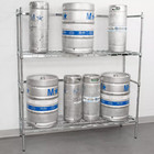 6 Keg Chrome Wire Shelf Rack 18  X 60  X 64  Bar Full Half Kegerator Beer