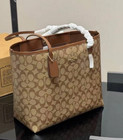Cv976 Coach Brown Large City Tote Bag In Signature Canvas Outlet Products Nwt