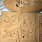 Antique German Wood Carved Cookie Molds Early 1850   s Great Condition Set Of Two