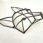 Minimalist Hand Forged Metal Fox wolf Head Sculpture Wall Hanging