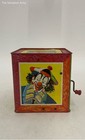 Vintage Mattel Clown Stripe Tin Mechanical Wind Up Jack In The Box Toy