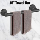 6 Pcs Bathroom Hardware Accessories Set Hand Towel Bar Ring Stainless Steel 304