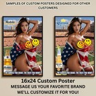 Sexy Pinup Girl Custom Alcohol Poster Any Beer Whiskey Tequila Vodka Brand   384