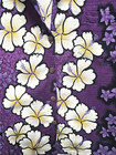 Vintage Hilo Hattie Hawaiian Shirt Made In Hawaii Floral Aloha Purple Hibiscus