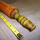 Vtg Antique Kitchen Farmhouse Rolling Pin Green Wood Metal Pinned Handle 17 