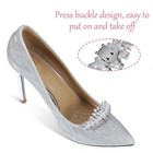 Silver Rhinestone Decorative Shoe Clips For Women Accessories Pearl Crystal
