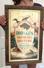 Vtg Rod And Gun Smoking Mixture Tobacco Ammo Hunting Fishing Cabin Sign