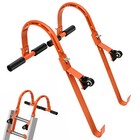 2 In 1 2 Pack Ladder Roof Hook 500lbs Rubber Grip Wheels Steel Ladder Stabilizer