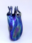 Blue Aurene Moana Vase With Silver Murano Design  Saul Alcaraz