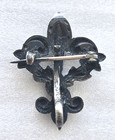 Antique Victorian Sterling Silver Fleur De Lis Floral Scroll Brooch Beautiful 