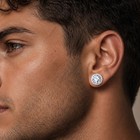 Vvs Moissanite Halo Stud Earrings 925 Sterling Silver Gra Certified Men Women