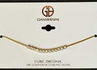 Giani Bernini Cz Anklet 18k Gold Over Sterling Silver Curb Chain 9    1    Nwt