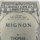 Grand Opera Librettos - Mignon By Thomas