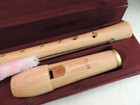 Vtg Moech  223 Soprano Maple Recorder Germany Original Box   Accessories