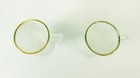 Vintage Irish Shamrocks Coffee Milk Glass Mugs Footed Pedestal Gold Rim Set Of 2