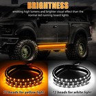 2x 60  Running Board Led Light Drl Side Step Strip Bar White Amber Turn Signal