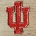 Indiana University Small Iron On Embroidered Patch - Red Lttrng   White Outlines