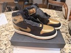 Jordan 1 Retro High Og  ps  Boys Black Gold Leather Sneakers Us 2 5y