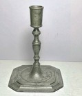 Rare 18th century Signed Pewter Candlestick By Bush   Perkins England C 1775