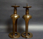 Bronze 10 4 Inch Candle Holder Meiji Era Antique Japanese Candlestick Sculpture